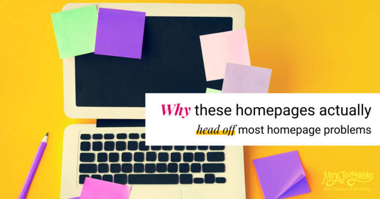 hy these successful homepages actually head off most homepage problems